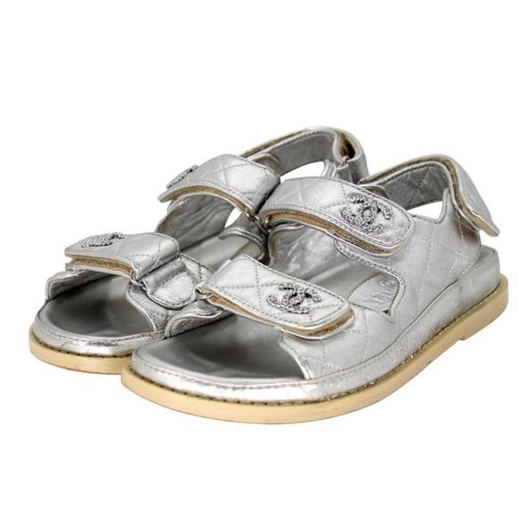 Chanel Cc Logo Dad 35 Quilted Leather Sandals CC-0916N-0007 - Picture 4 of 12